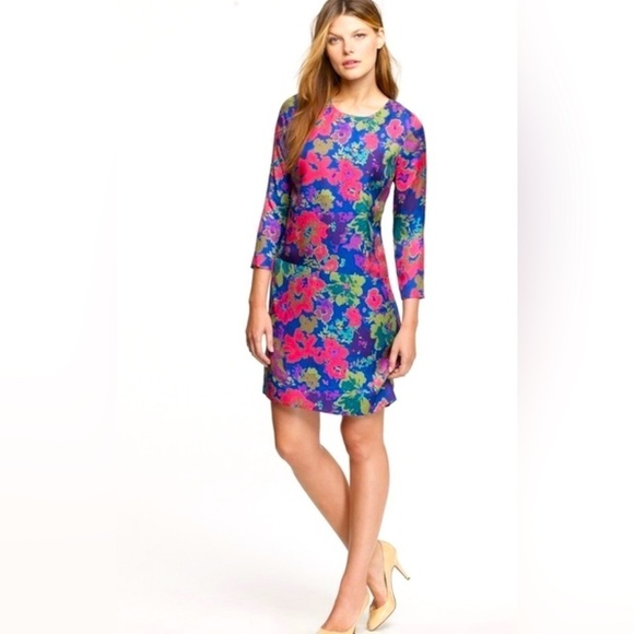 J. Crew Jules Ashbury Silk Floral Dress Size 4 - Picture 1 of 10